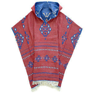 The Dreamland Reversible Poncho - Electric Blue/Red