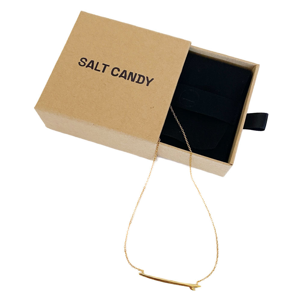 Surfboard Necklace in 18k gold vermeil with gift box